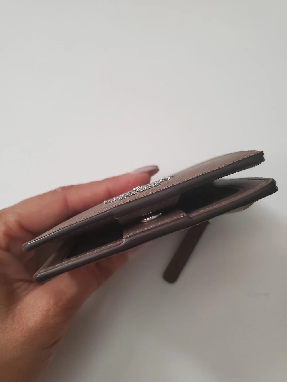 Kate Spade Mauve/taupe Bifold Compact Wallet Minimalist Preppy