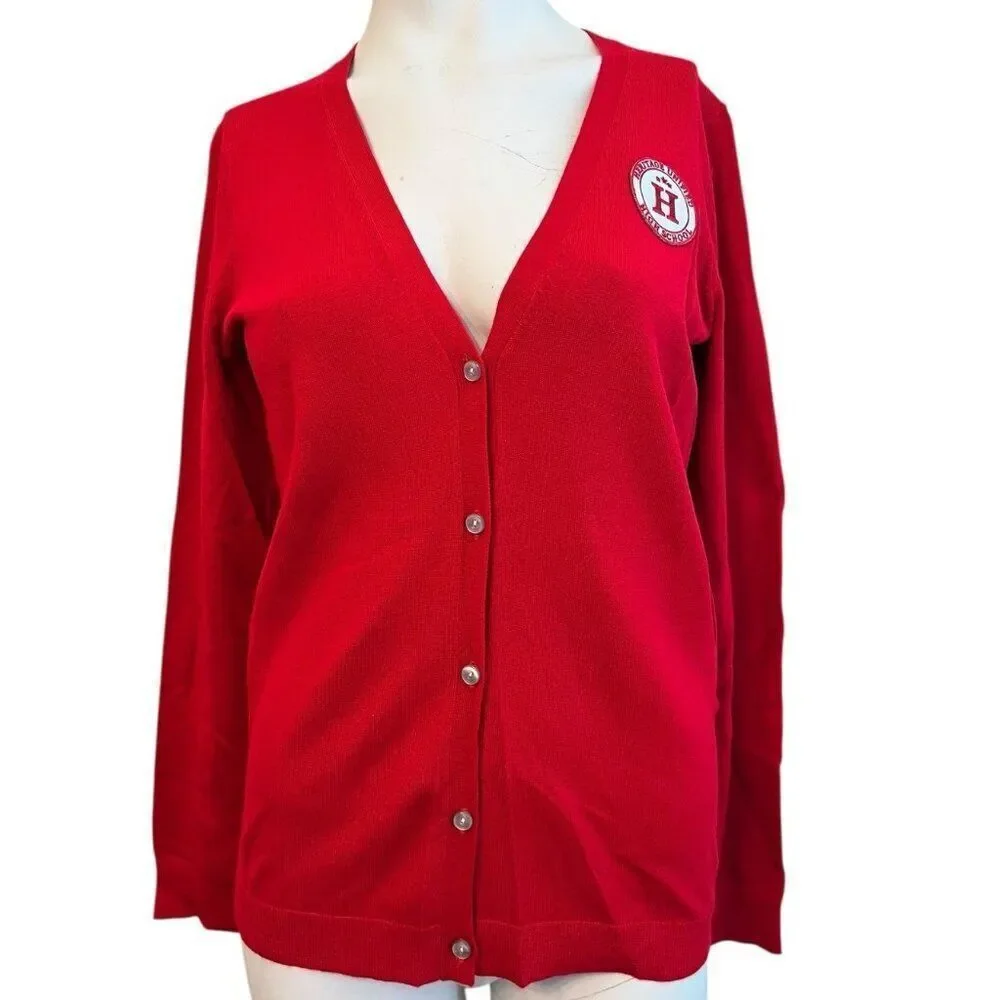 Cobra Kai Ladies XS Red Cardigan Heritage Unified High School Varsity Sweater