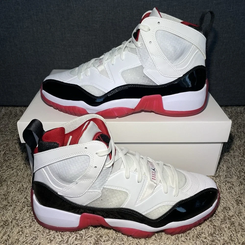 Air Jordan Two Trey Mens 11.5 White Black Red Nike Retro Basketball Shoes NEW