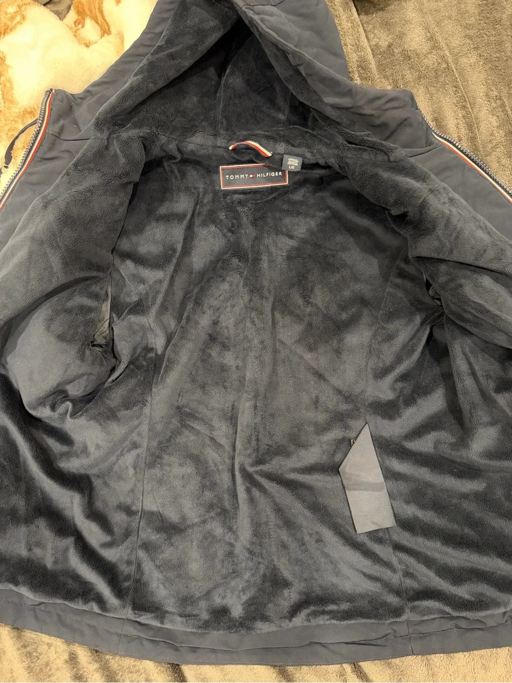 Tommy Hilfiger Navy Hooded Lightweight Jacket