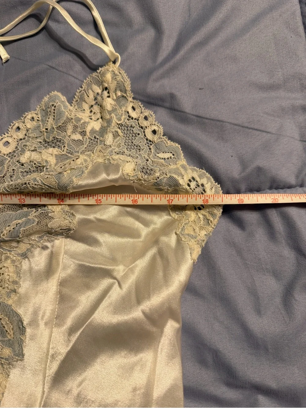Vintage Victoria’s Secret bridal cream satin and lace maxi nightgown