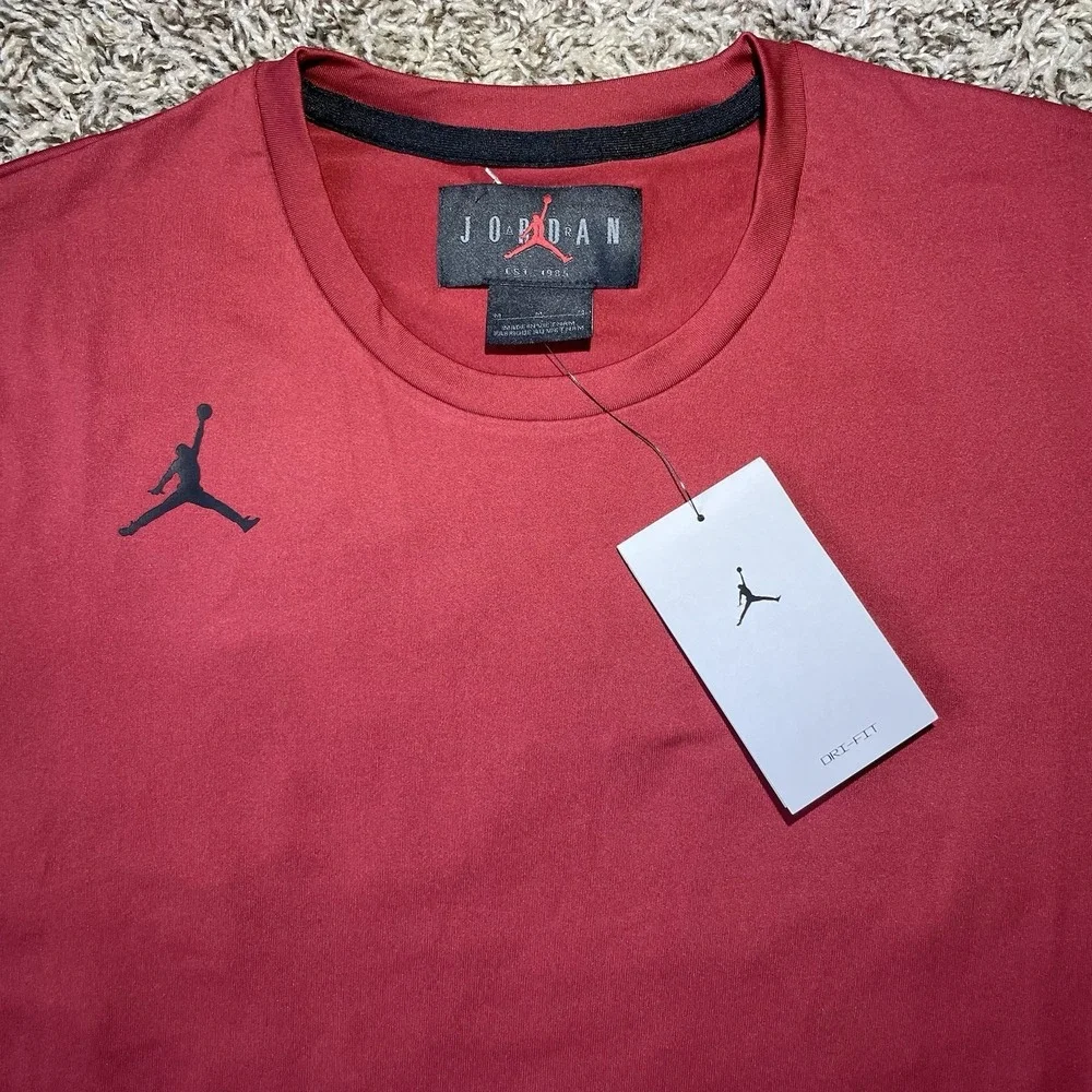 Jordan Dri-FIT Team Long Sleeve Mens Medium Training Shirt Crimson DQ7901-613