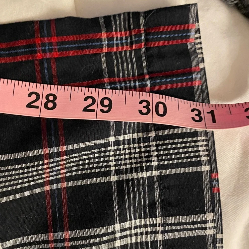 Merona Unisex-Cotton Pajama Bottoms Plaid High Rise Lightweight Black/White/Red