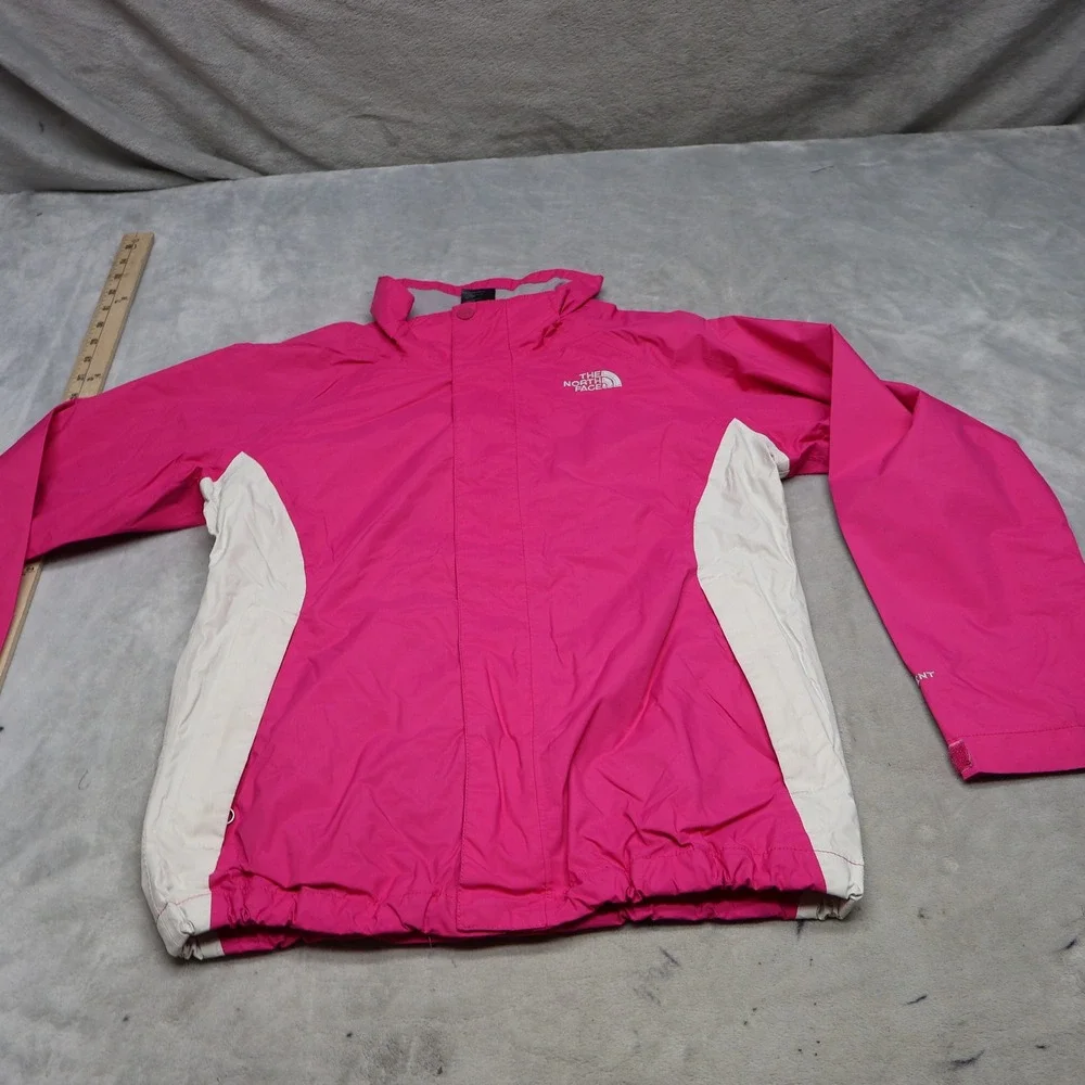 North Face Rain Jacket Girls Medium 10/12 Pink Waterproof Mesh Lined 3in1 Shell