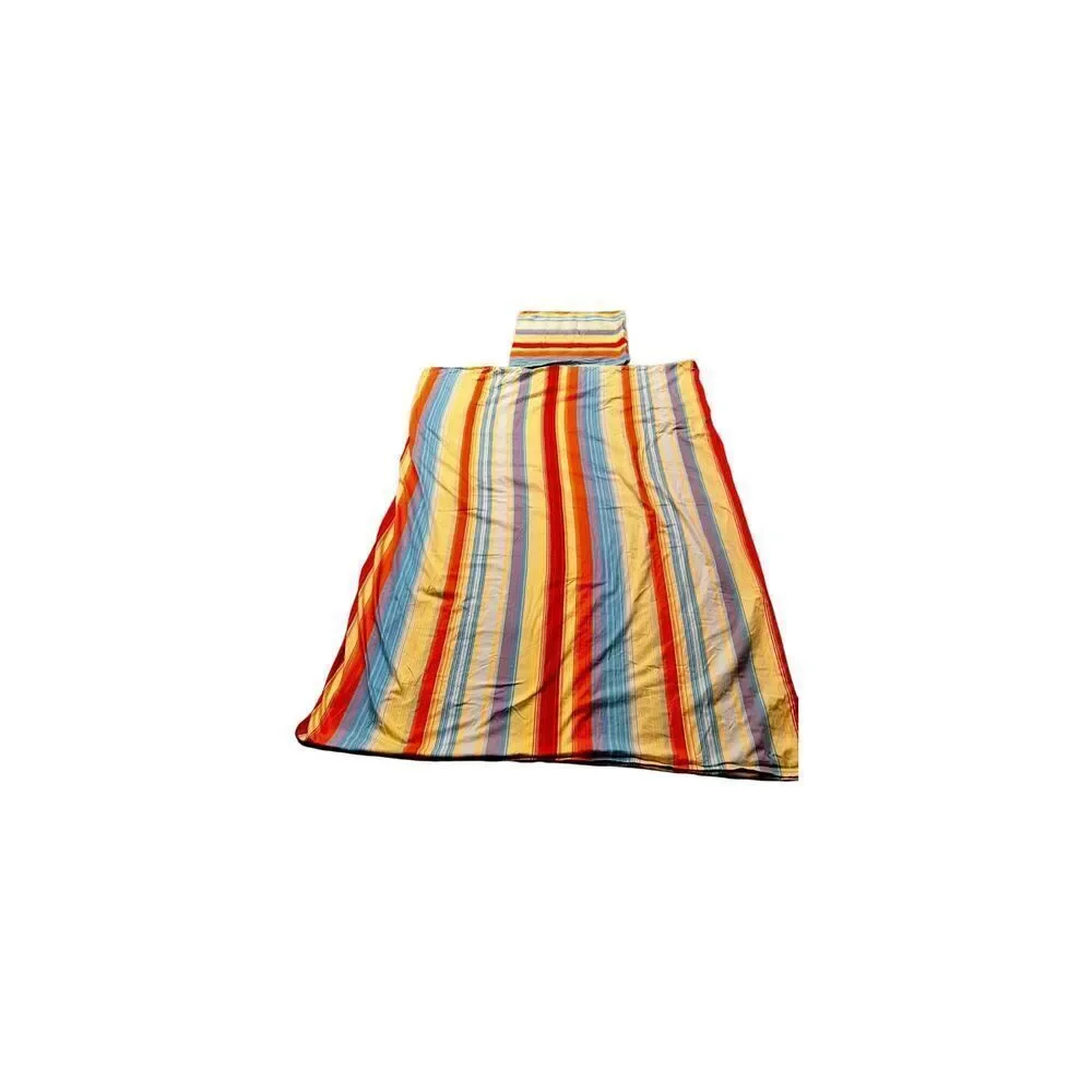 Vintage Pottery Barn Full/Queen Colorful Striped Duvet and Sham