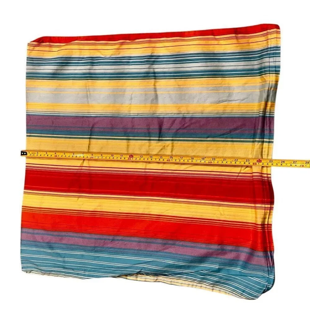 Vintage Pottery Barn Full/Queen Colorful Striped Duvet and Sham
