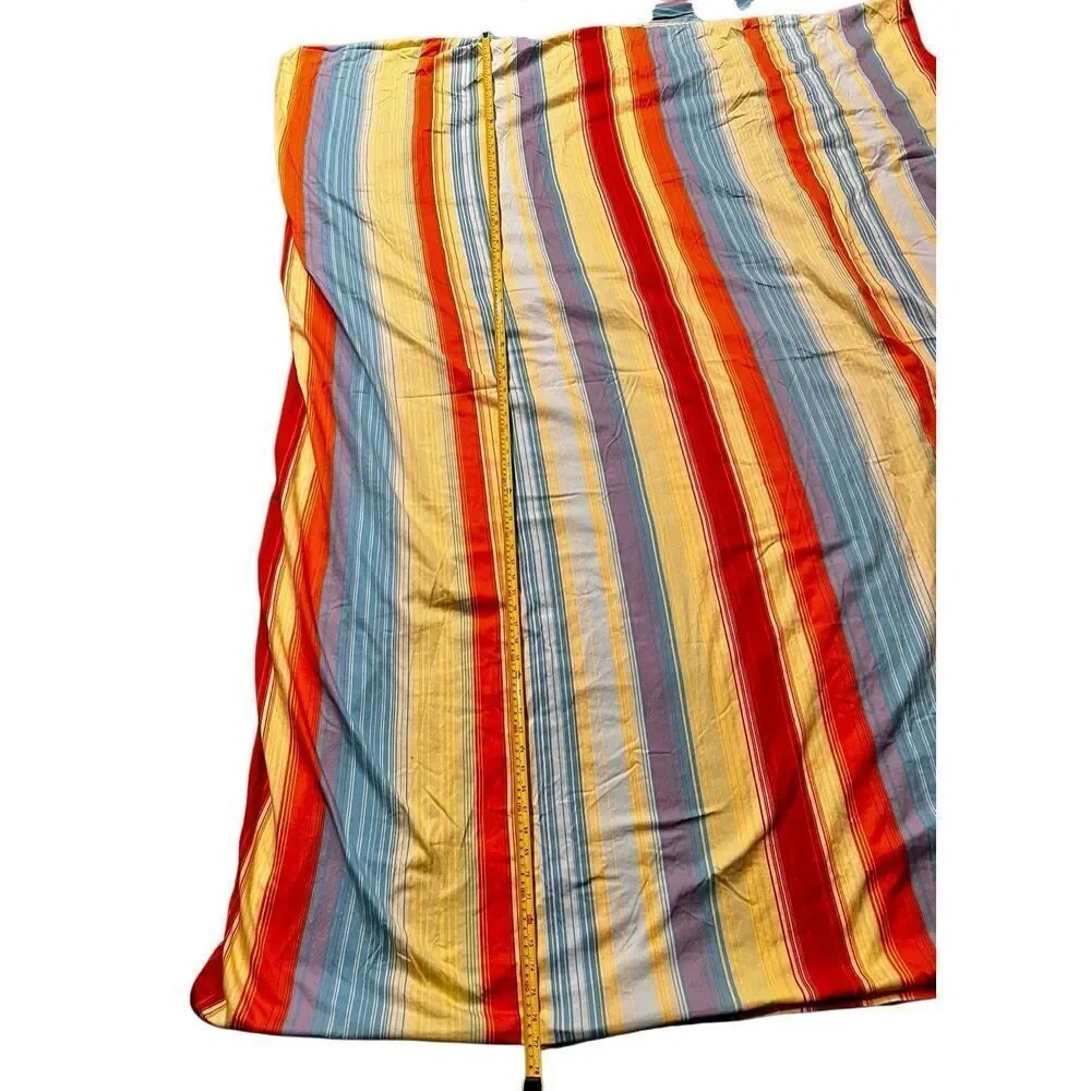 Vintage Pottery Barn Full/Queen Colorful Striped Duvet and Sham