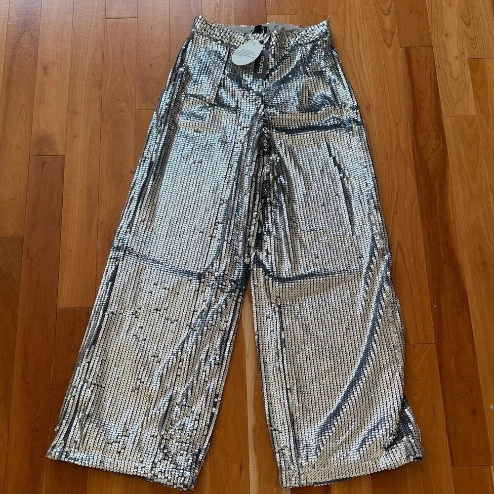 Boohoo Metallic Sequin Trousers