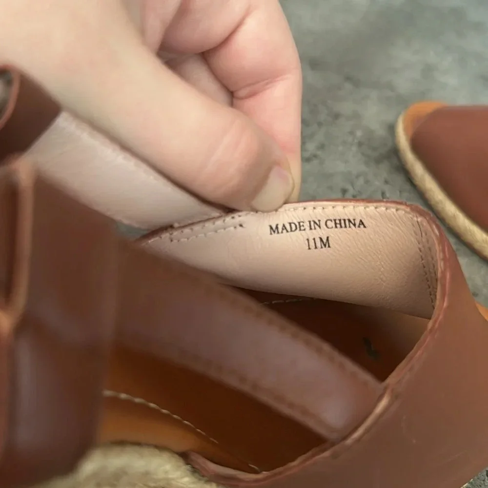 Kate Spade Bowdon Luggage Napa Natural Rope Wedge size 11