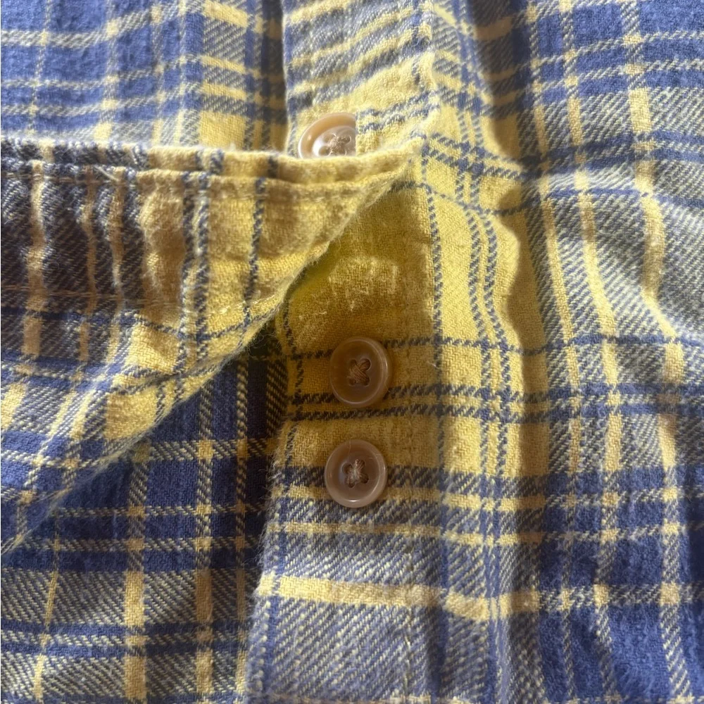 American Eagle Outfitters Yellow and Blue Checkered Shirt Kids size 14 Western