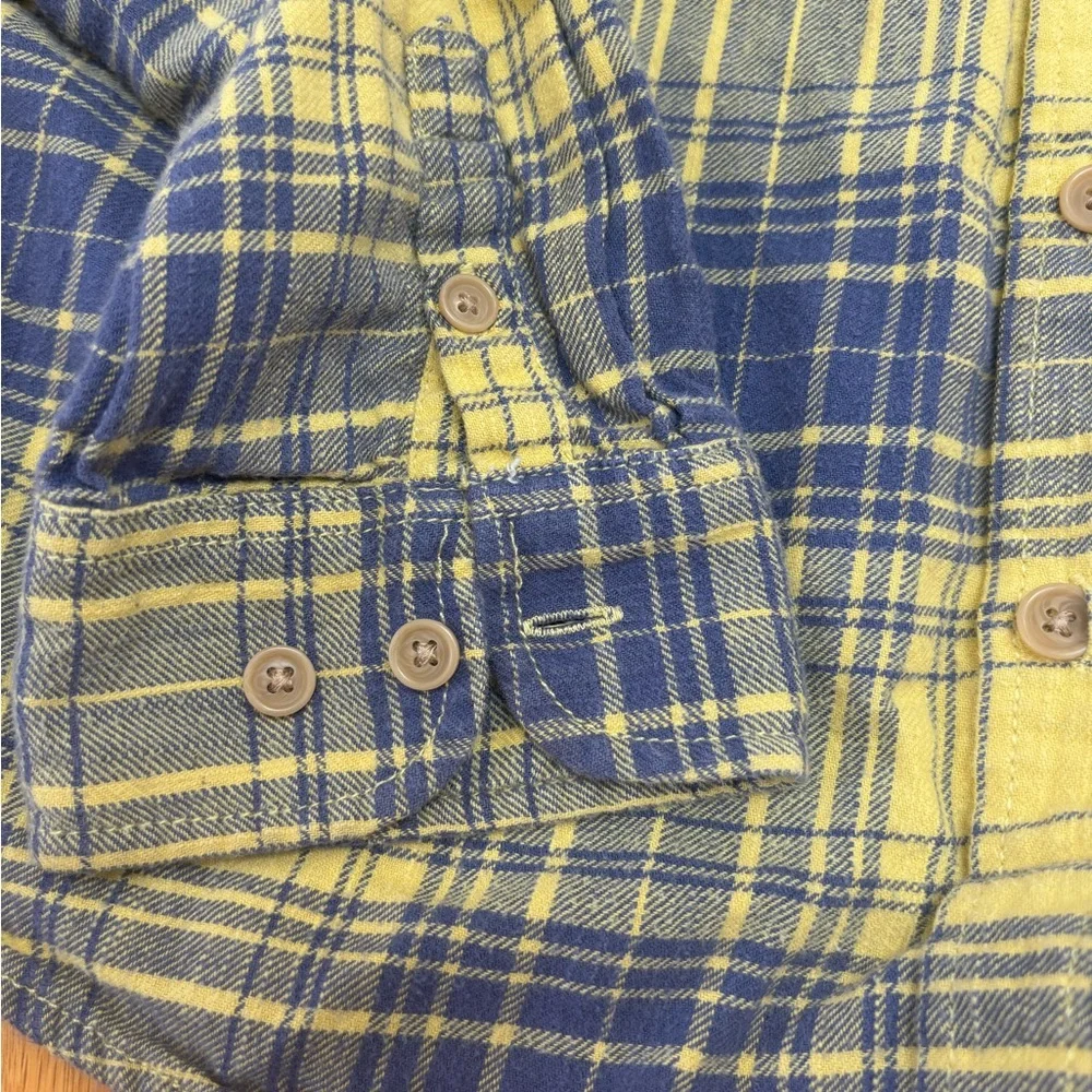 American Eagle Outfitters Yellow and Blue Checkered Shirt Kids size 14 Western