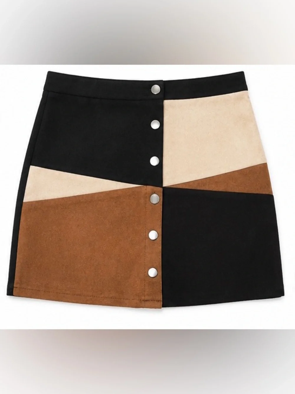 ee:some Color Block Snap Front Mini Skirt NWT Size Medium
