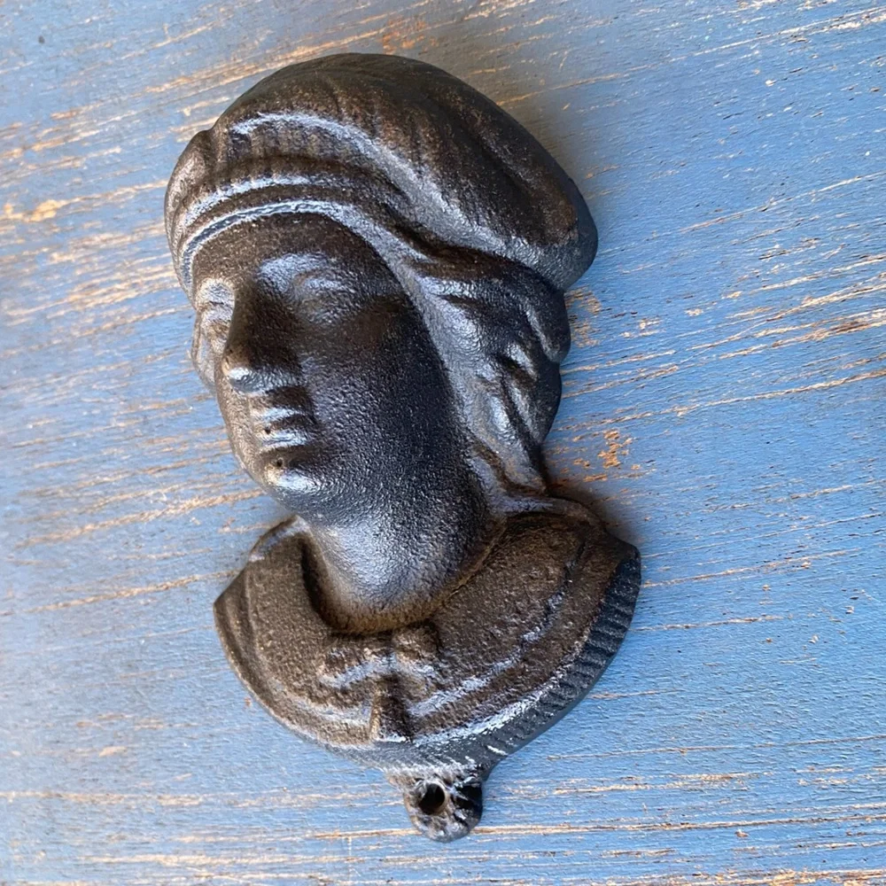 Black Cast Iron Wall Hanging Match Holder Hook Numbered Vintage Condition
