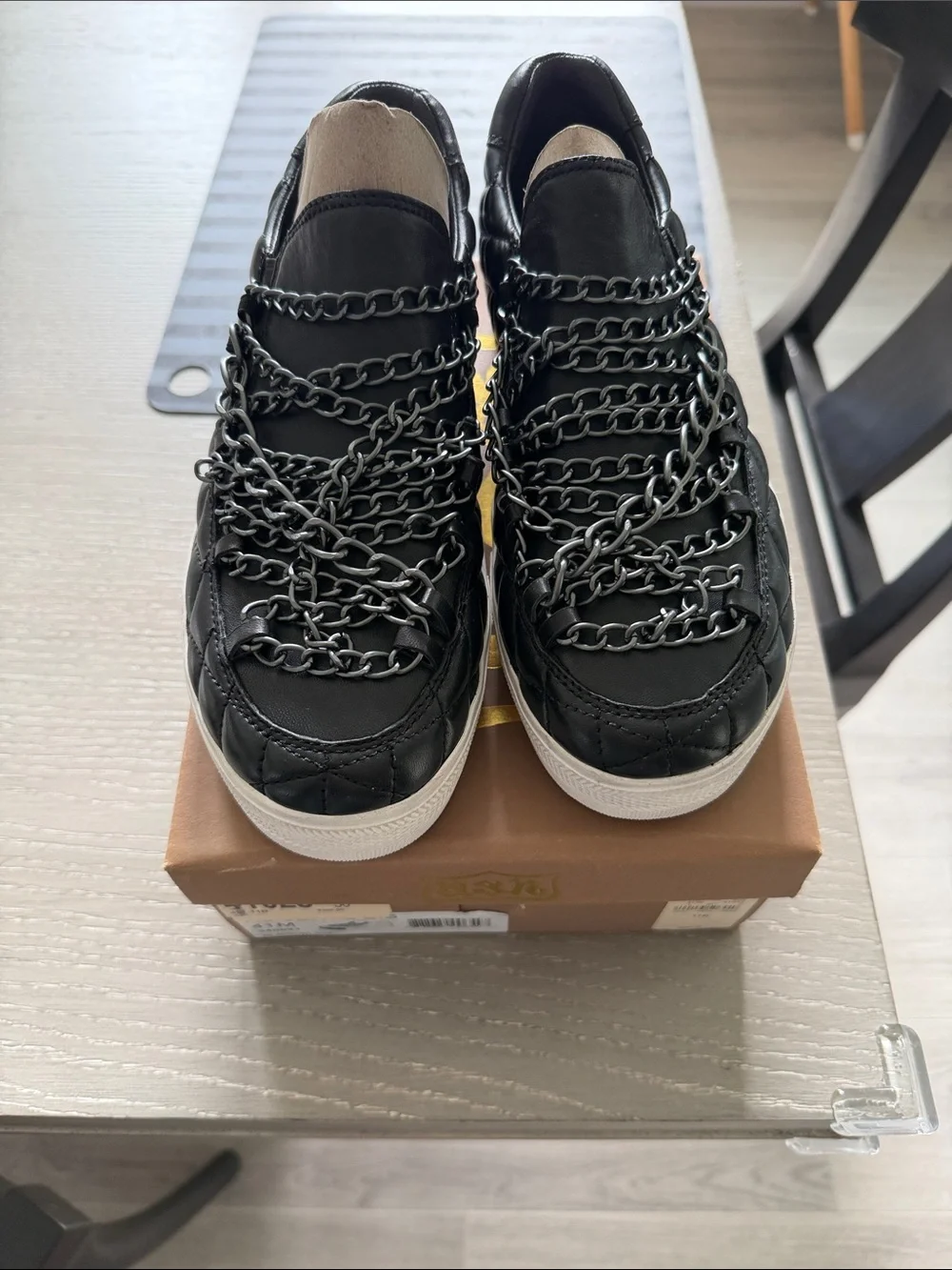 Ash Black Quilted Chain-Trim Sneakers (NWT)- Size 41 (11)- Runs slightly small.