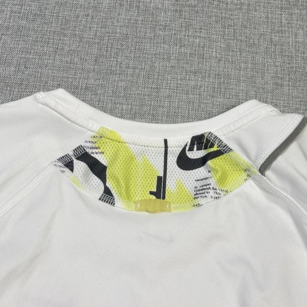 Nike Eugen 2008 Dri-FIT Tank Womens M White Multicolor Sleeveless Jersey Running