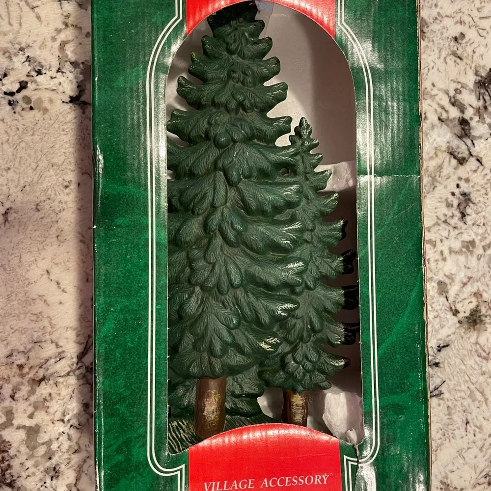Vtg 1994 Santa's Best Christmas In Vermont Hand Painted Trees Christmas 12