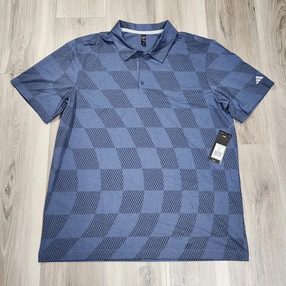 Adidas Polo Men's XL Ink Wavy Short Sleeve New