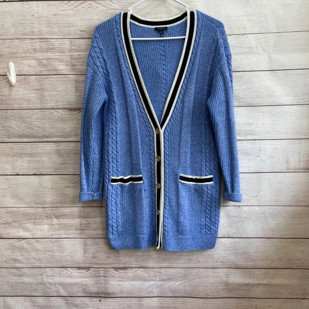 TALBOTS BLUE CARDIGAN‎ SWEATER