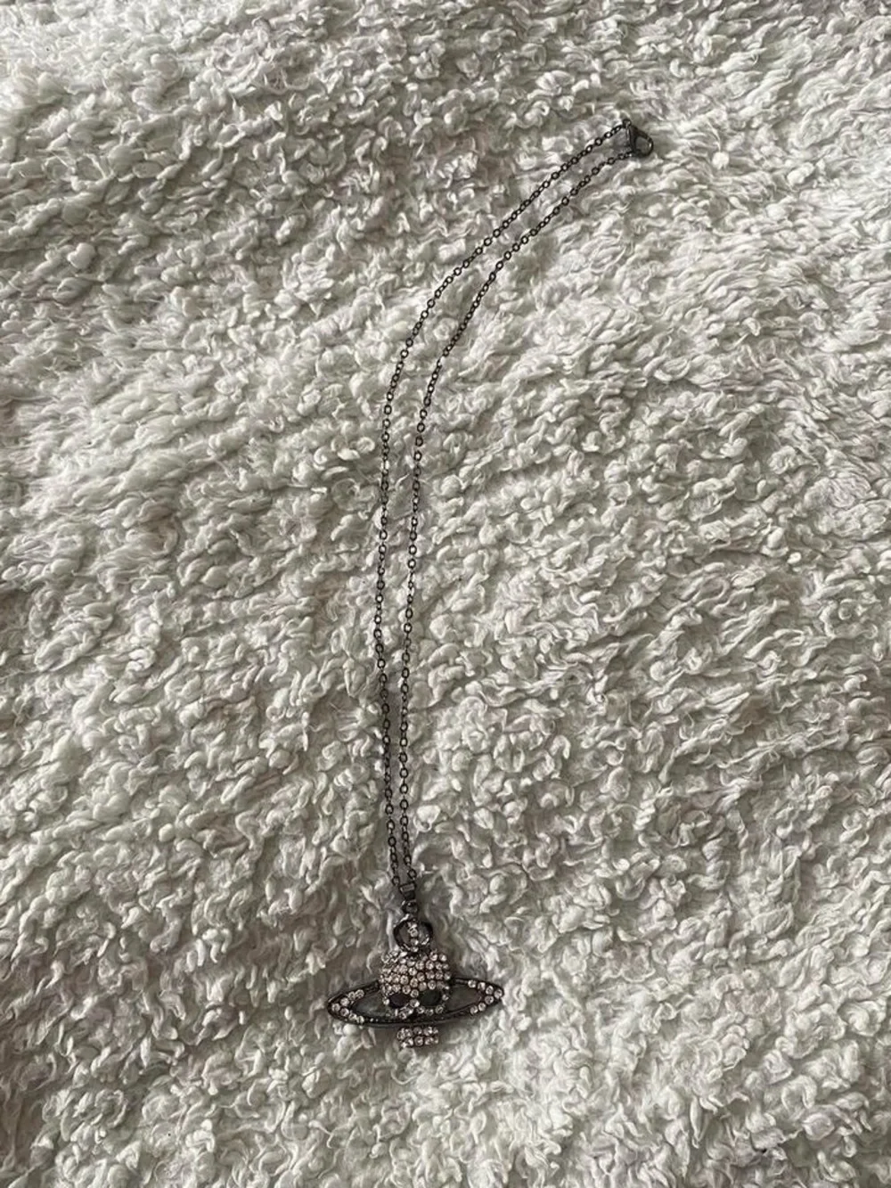 Crystal Planet Pendant Necklace - Silver