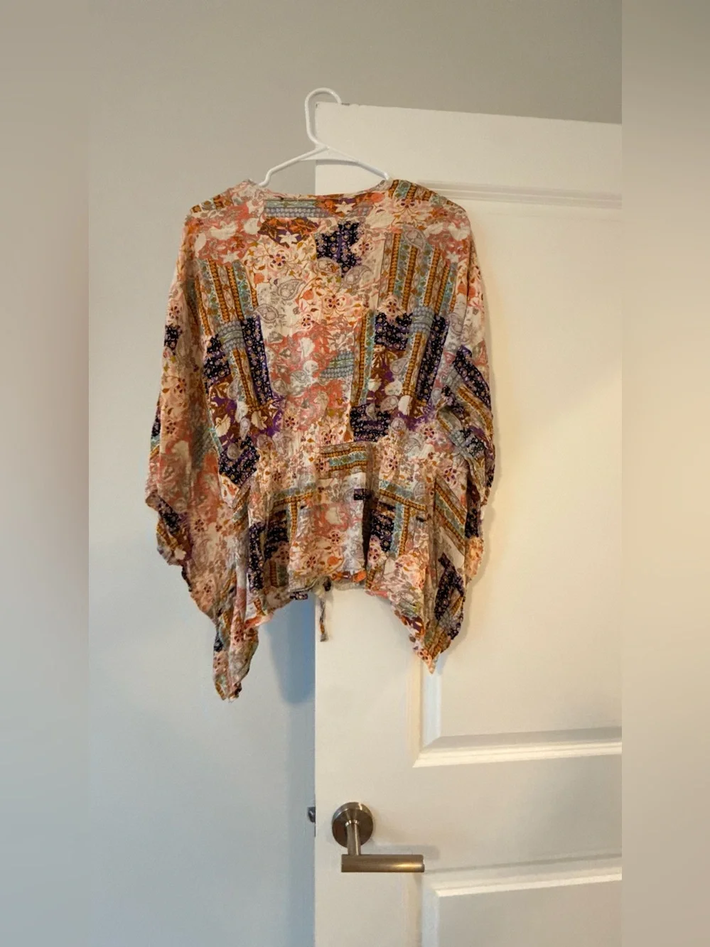 Liberty Love floral paisley top in purple, pink, gold and cream