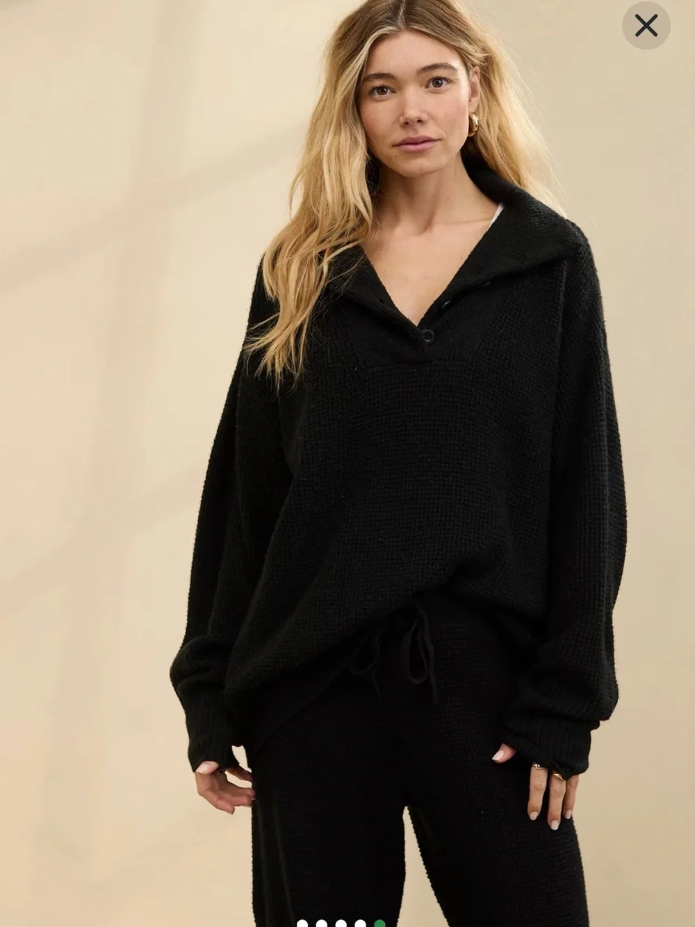 Aerie cozy up waffle button sweater