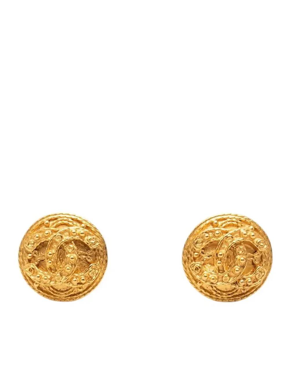 Chanel Cc Logo Round Clip-On Earrings #276054C77B