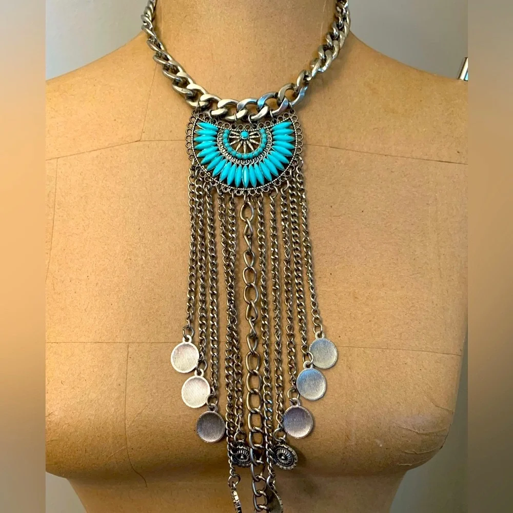 Southwestern Bohemian Boho Statement Necklace