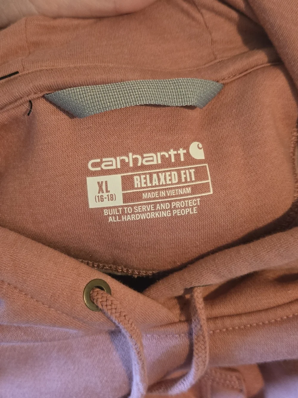 Carhartt Women's Sz XL Relaxed Fit Hoodie Sweatshirt - Dusty Rose Pink