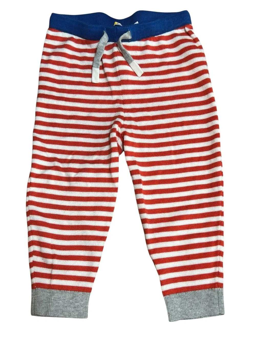 Baby Boden red & white striped knit pants size 12-18mo