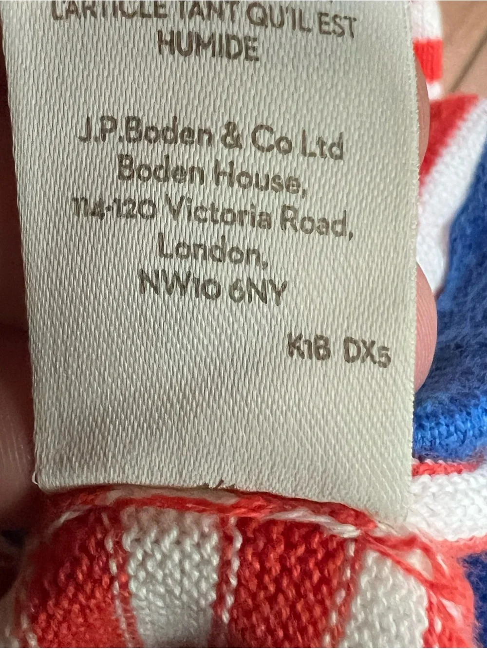 Baby Boden red & white striped knit pants size 12-18mo