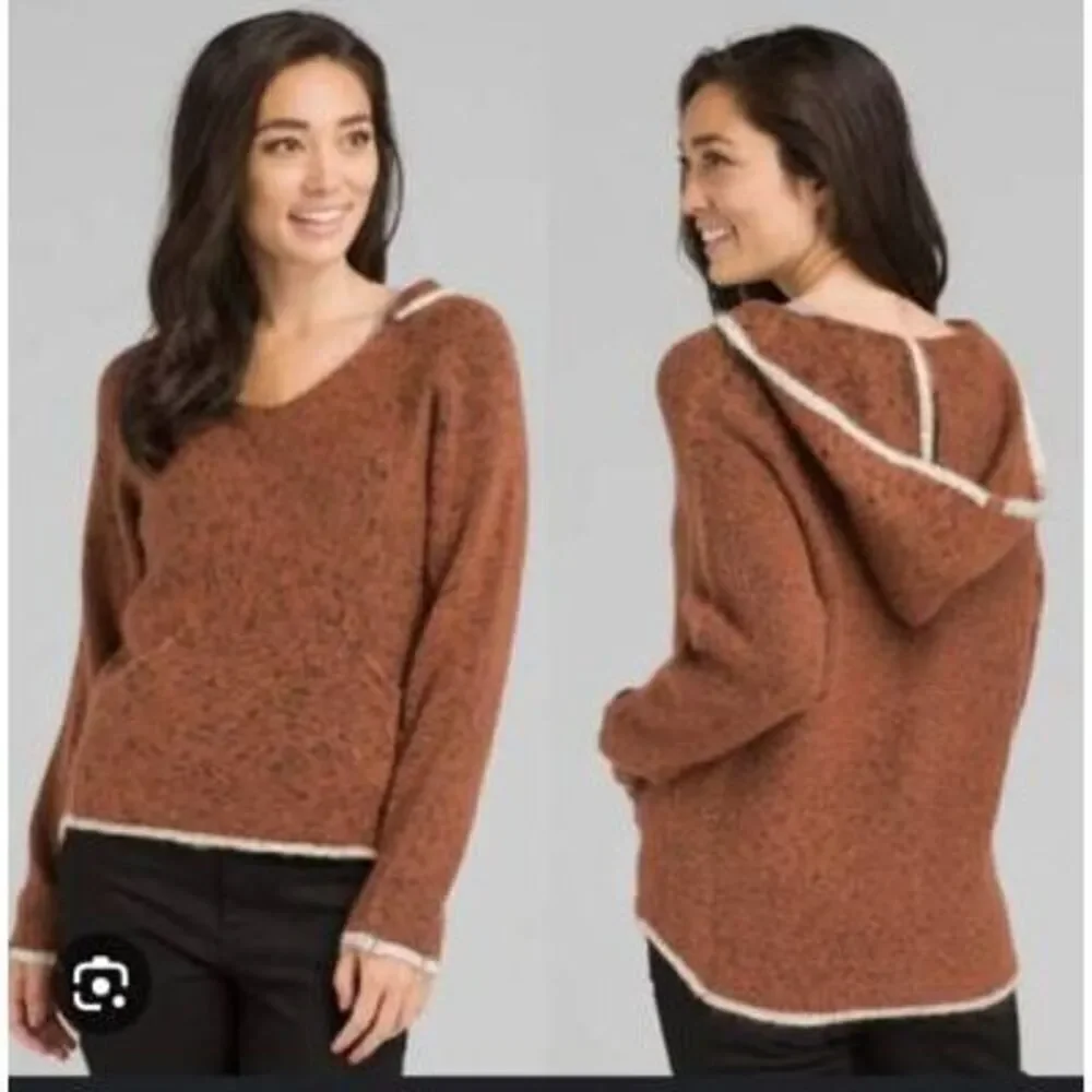 Prana XS Shine On Hoodie Brown Chai