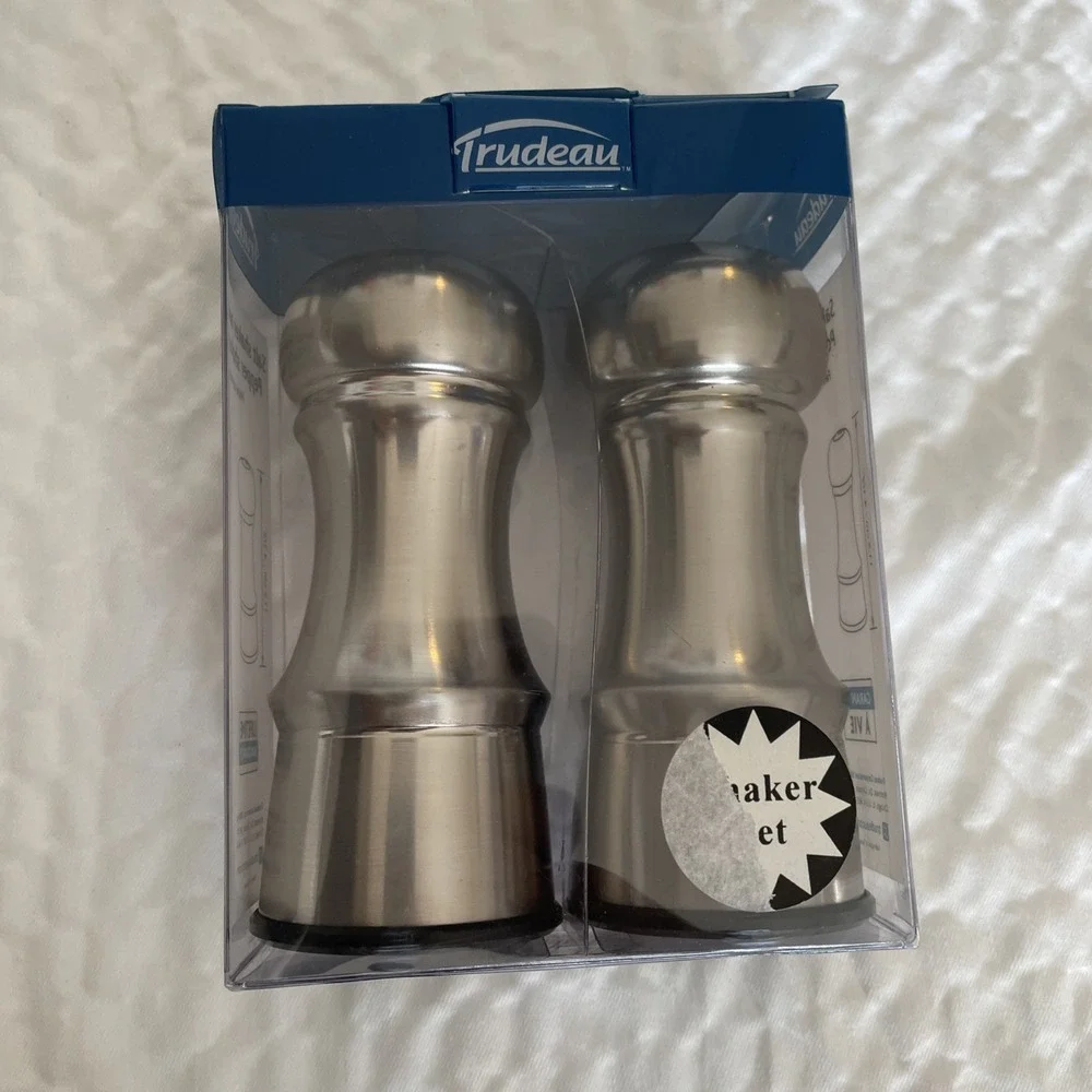 Trudeau Stainless Steel‎ 4-1/2-Inch Salt and Pepper Shakers