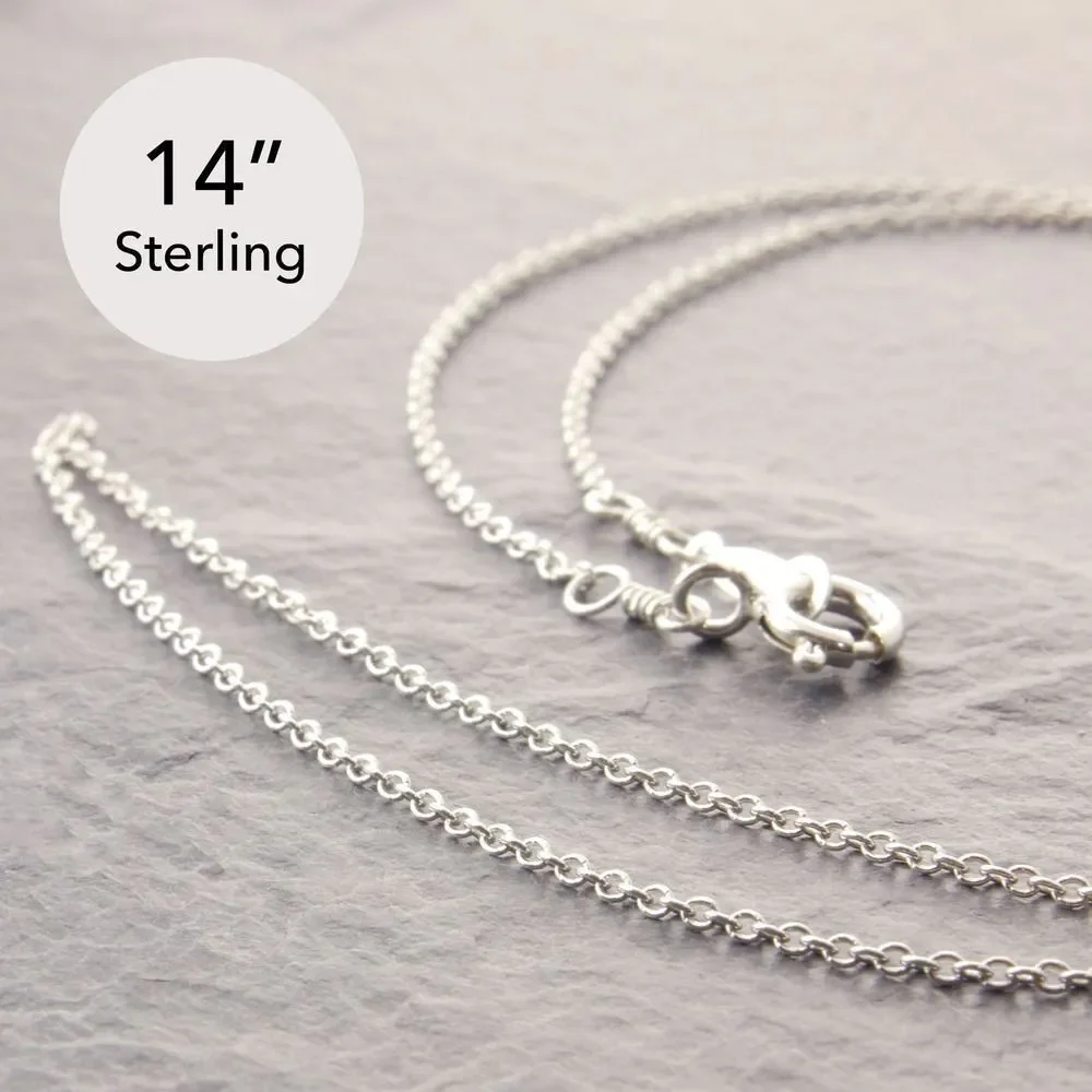 14” Dainty Sterling Chain Necklace (#3-28-1sd-sp) by Megu's Attic