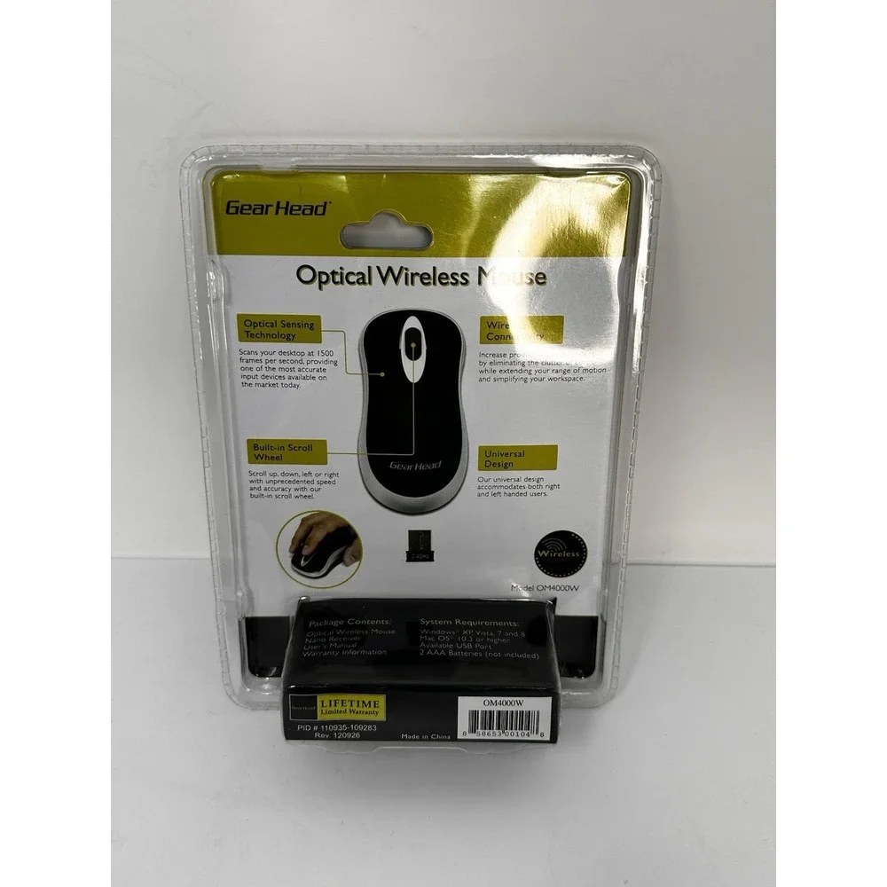 Gear Head Optical Wireless Mouse NEW SEALED