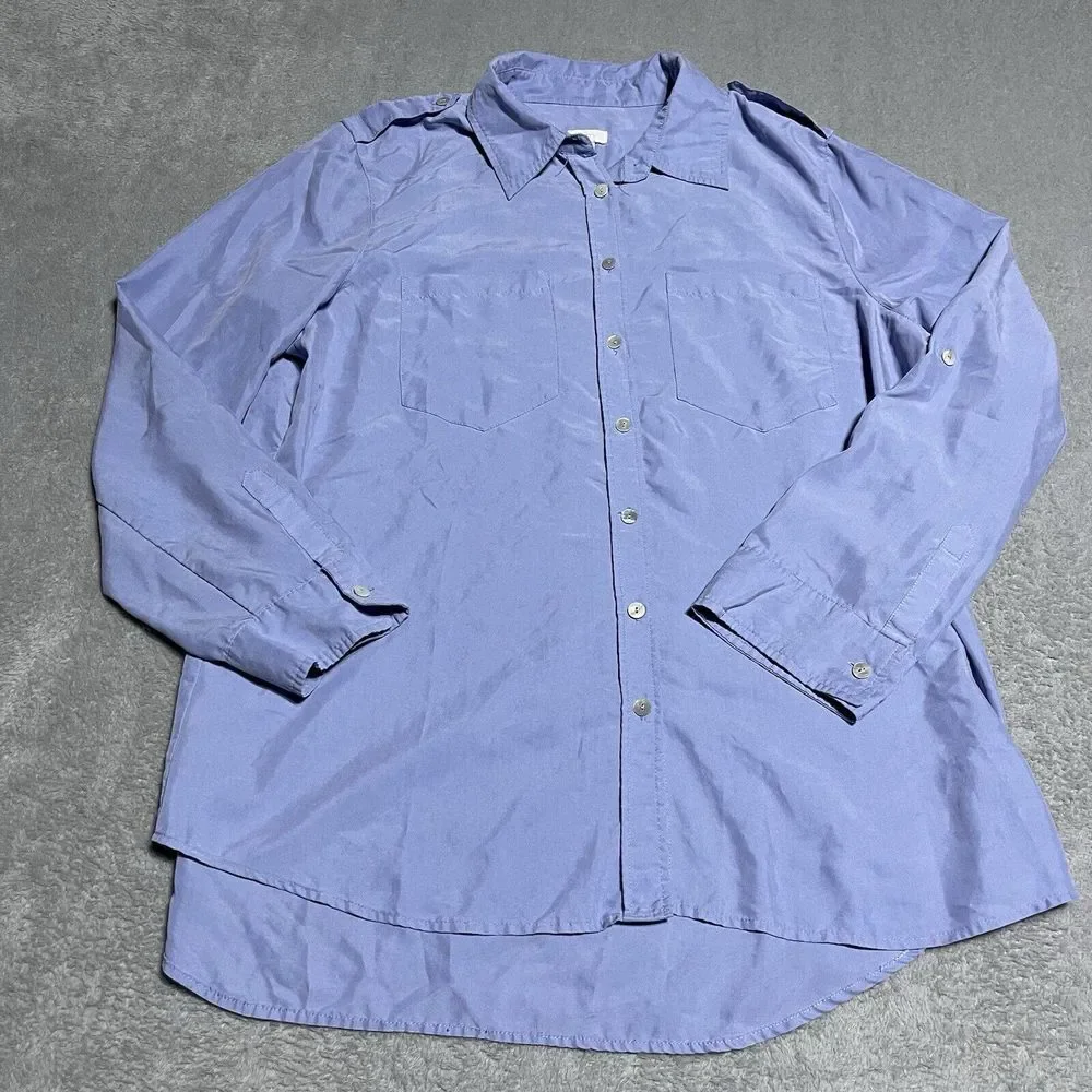 Chicos Top Womens Large Chicos 2 Tunic Button Down Modal Blend‎ Lightweight