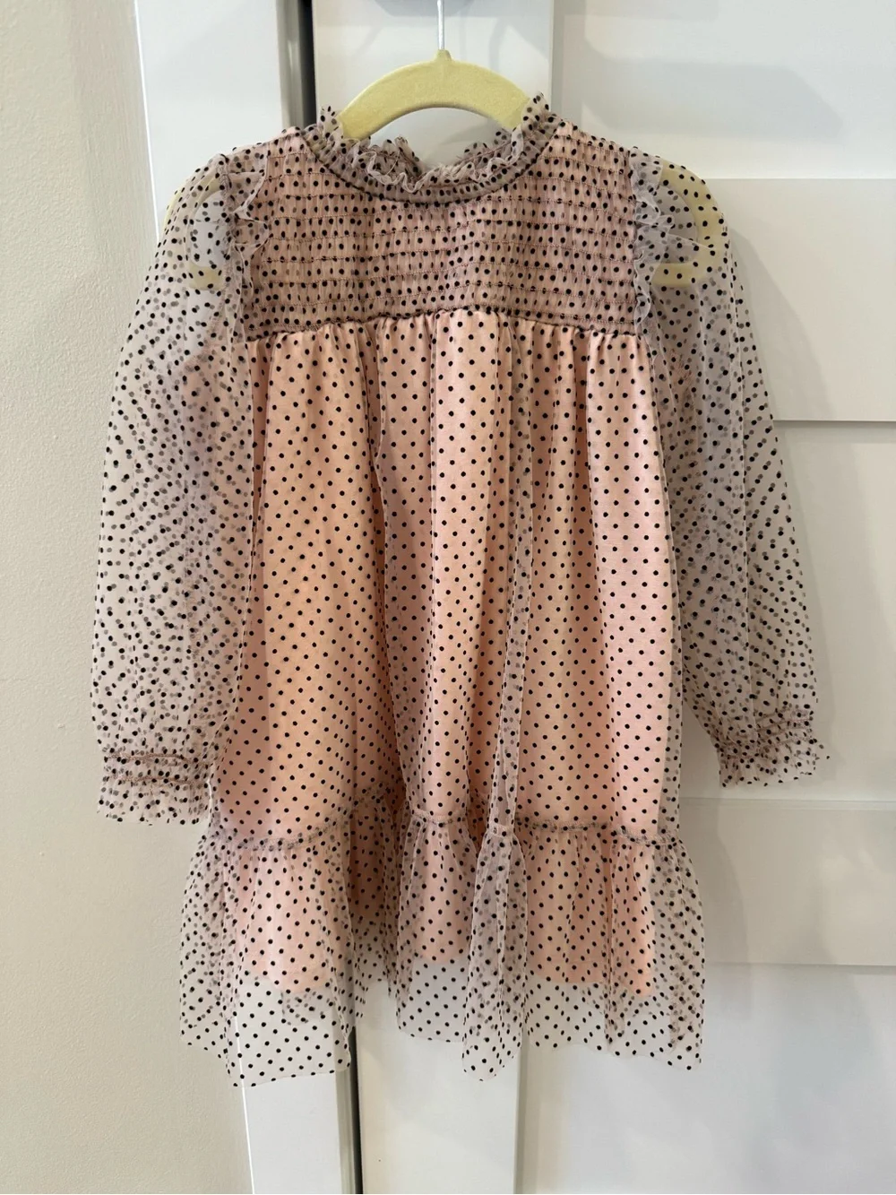 Zara Pink and Black Polka Dot Tulle Party Dress