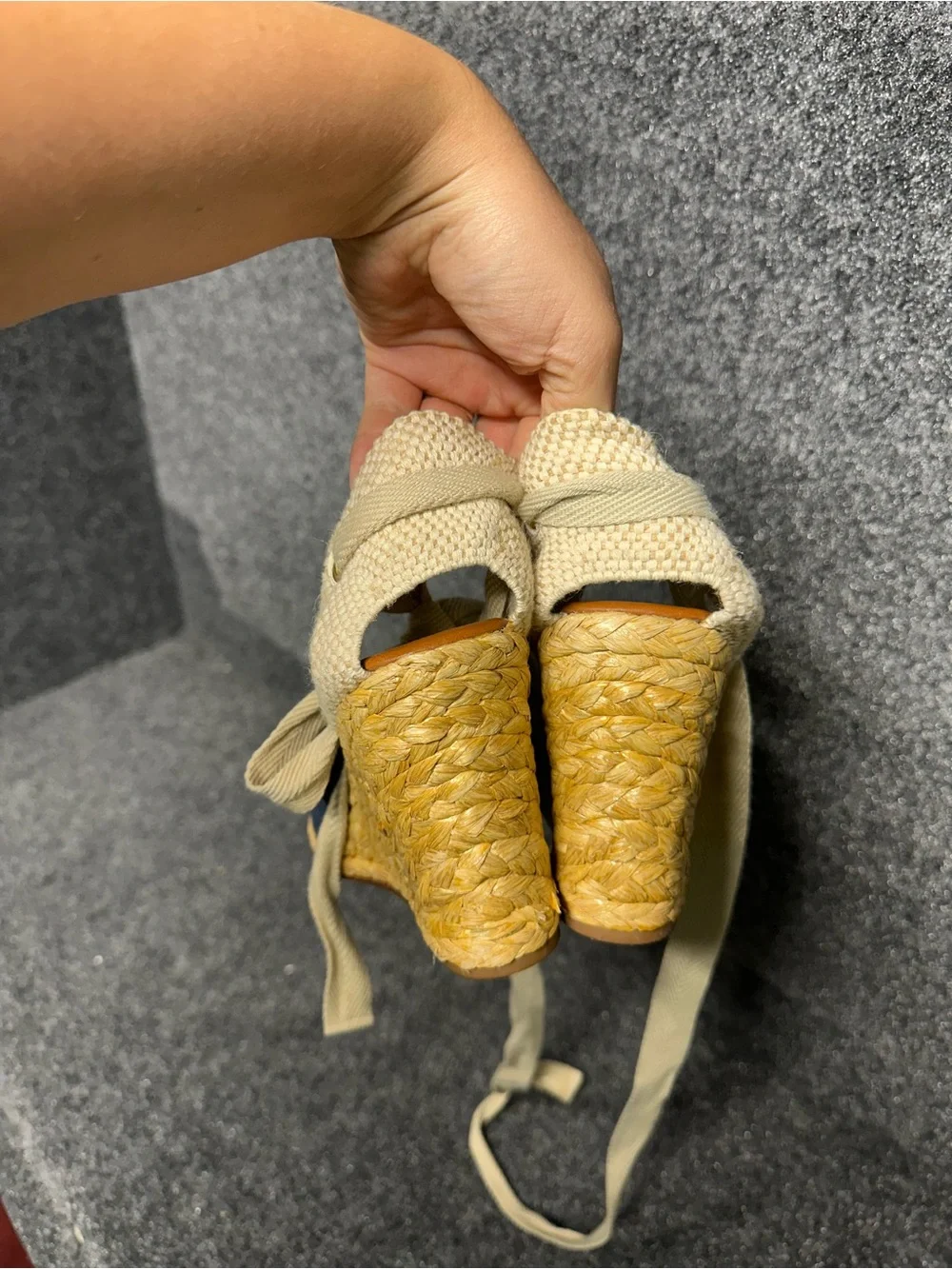 Espadrille Heels denim lace up euro summer cottagecore boho ballet wedge
