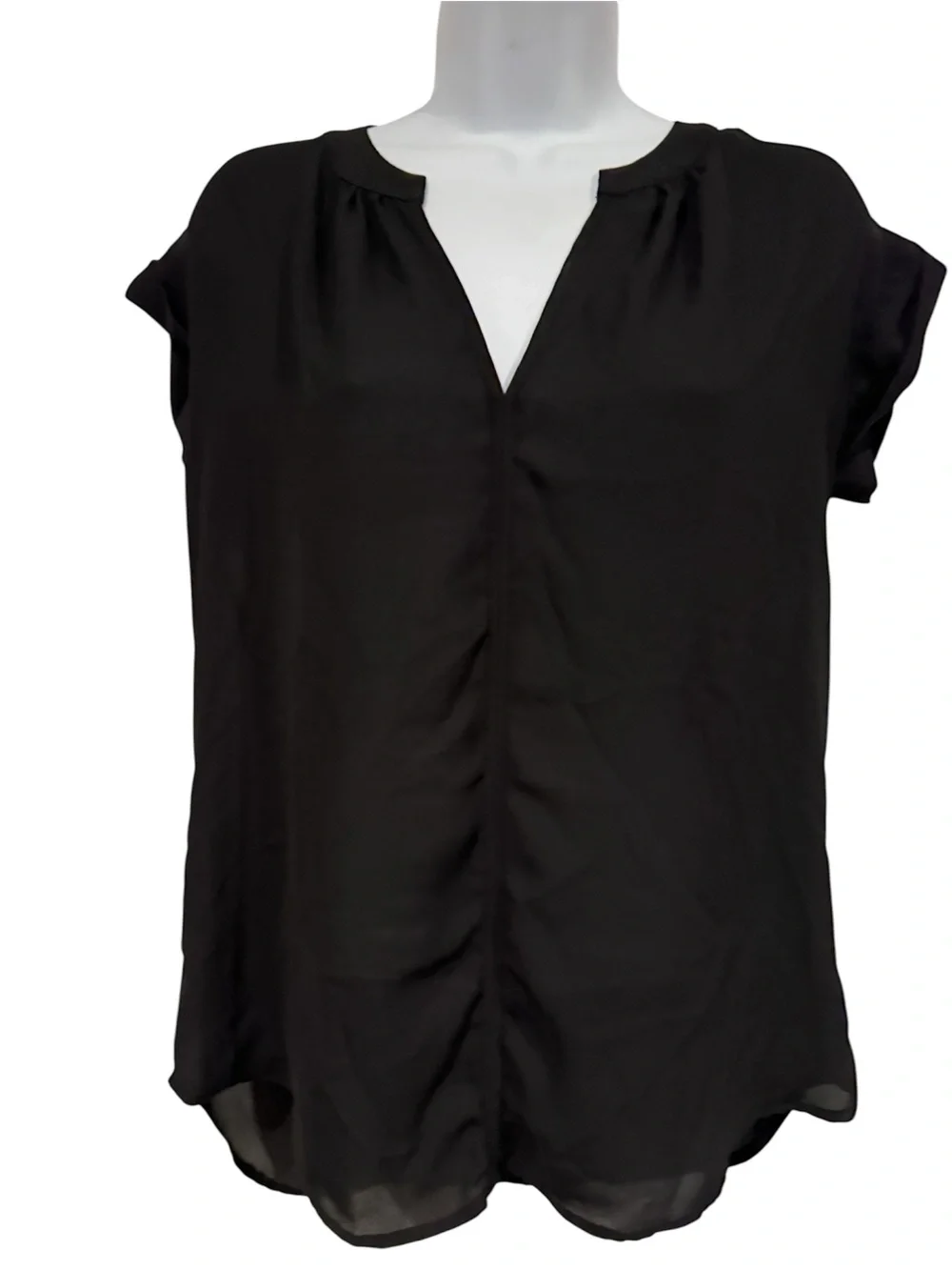 Philosophy Black V-Neck Cap Sleeve Blouse
