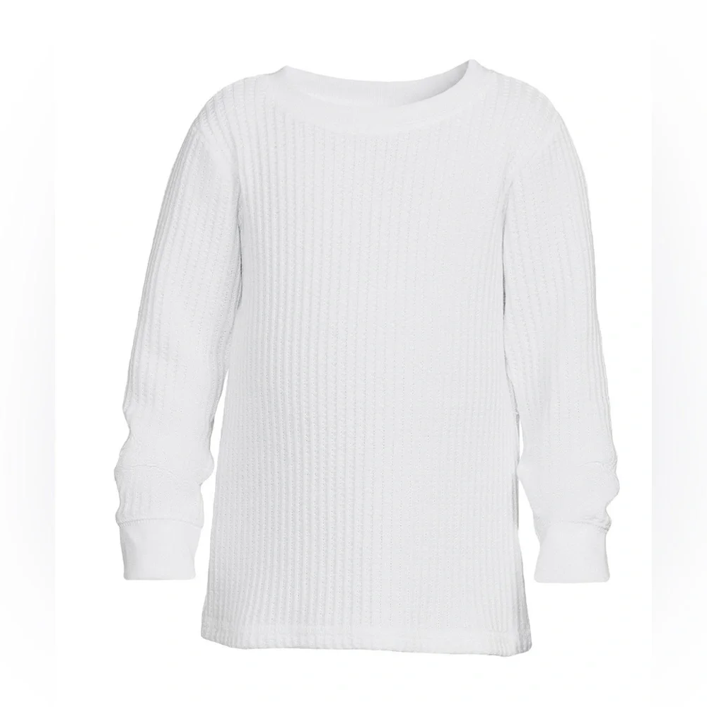 Garanimals Toddler Boy Long Sleeve Waffle Thermal Knit T-Shirt – White – Size 4T