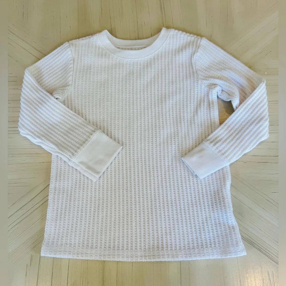 Garanimals Toddler Boy Long Sleeve Waffle Thermal Knit T-Shirt – White – Size 4T