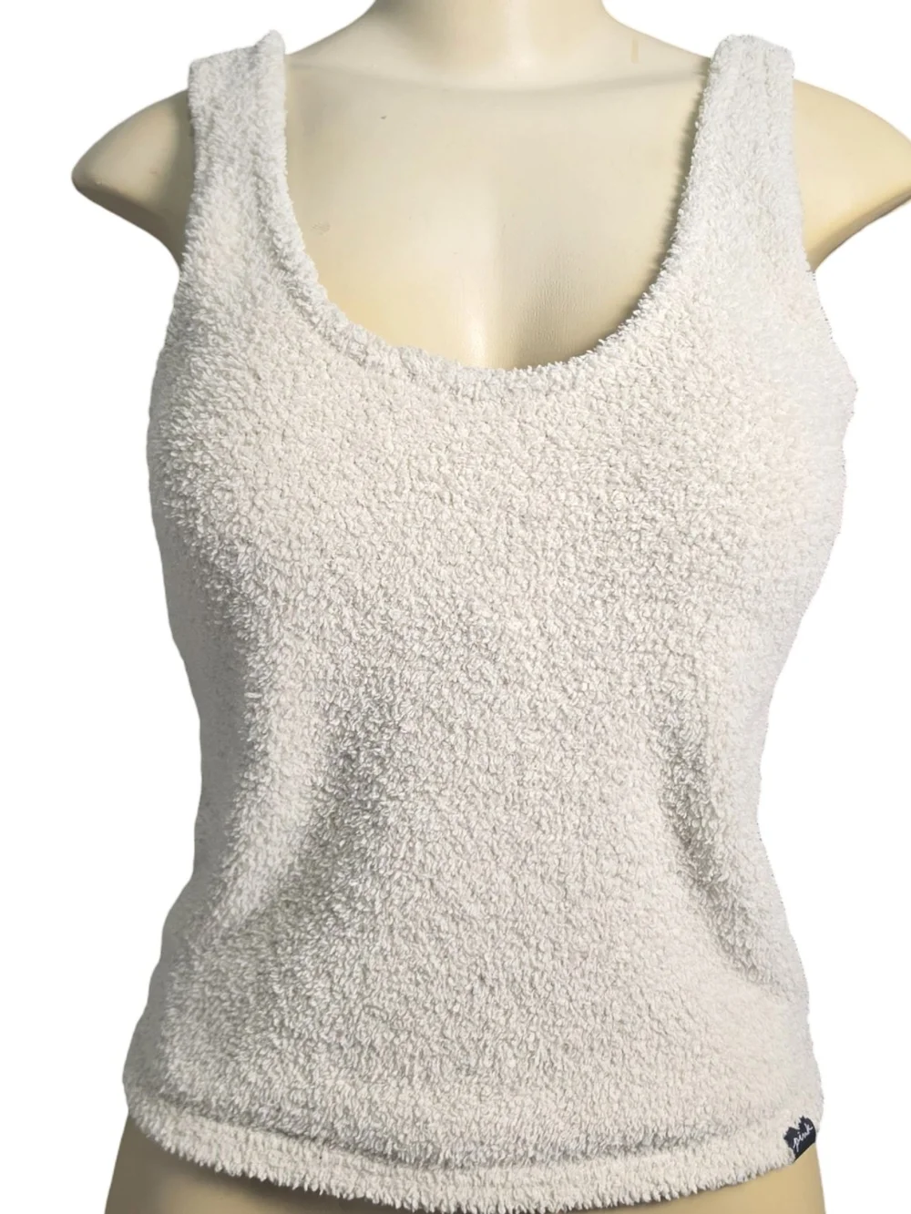 PINK Victoria's Secret Cozy Teddy Sherpa Sleep Tank Top Cream Ivory Size Small