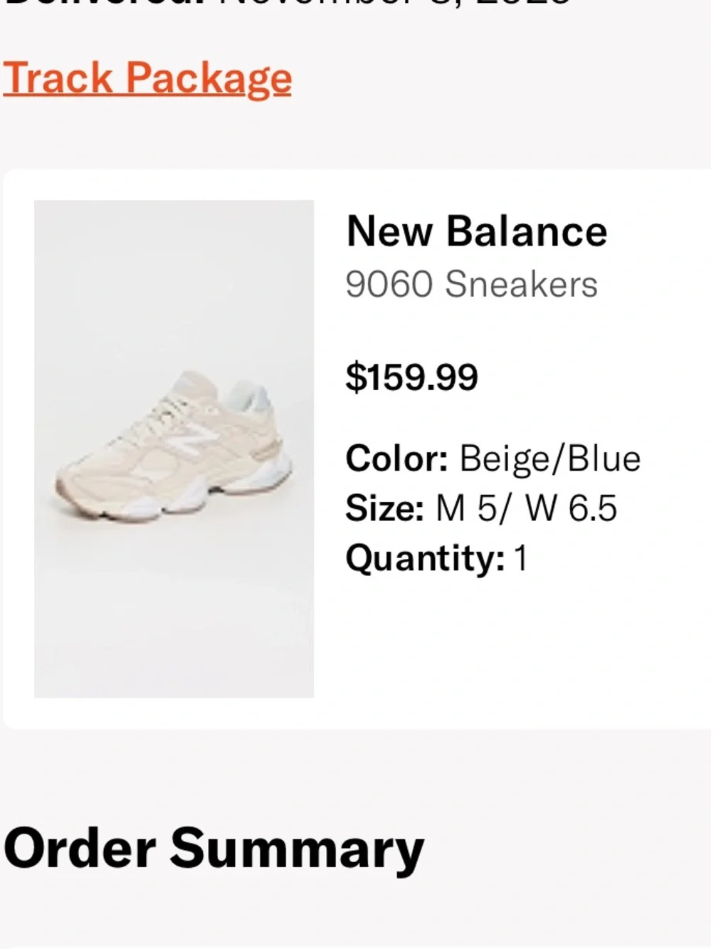 New Balance beige mesh