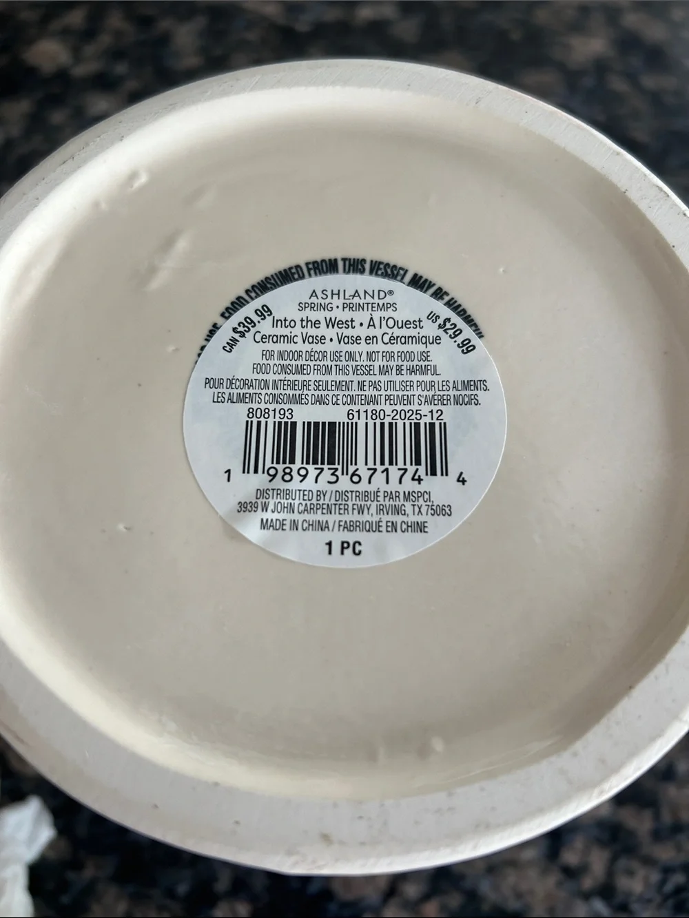 Ashland branded ceramic