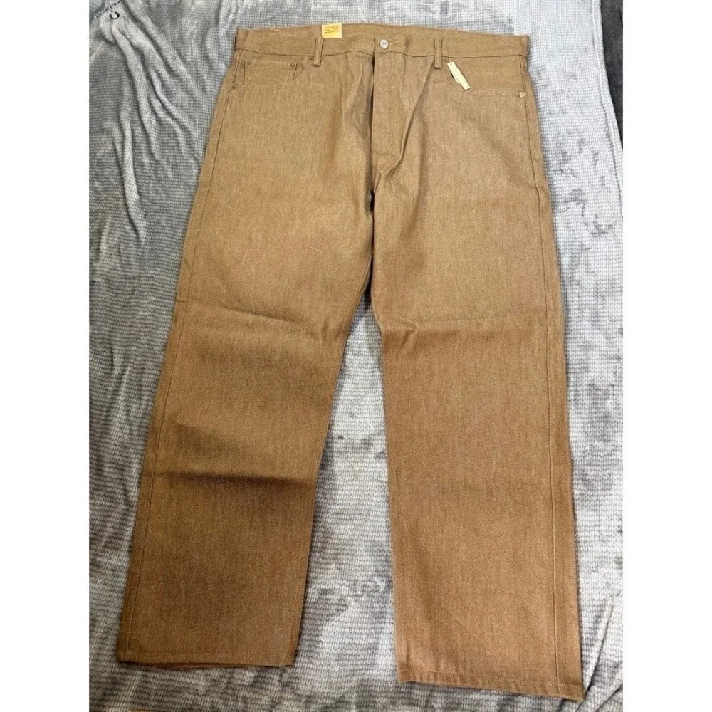 Levis 501 XX Original Fit Mens Jeans 44x30 Brown Denim Straight Leg Button NEW.