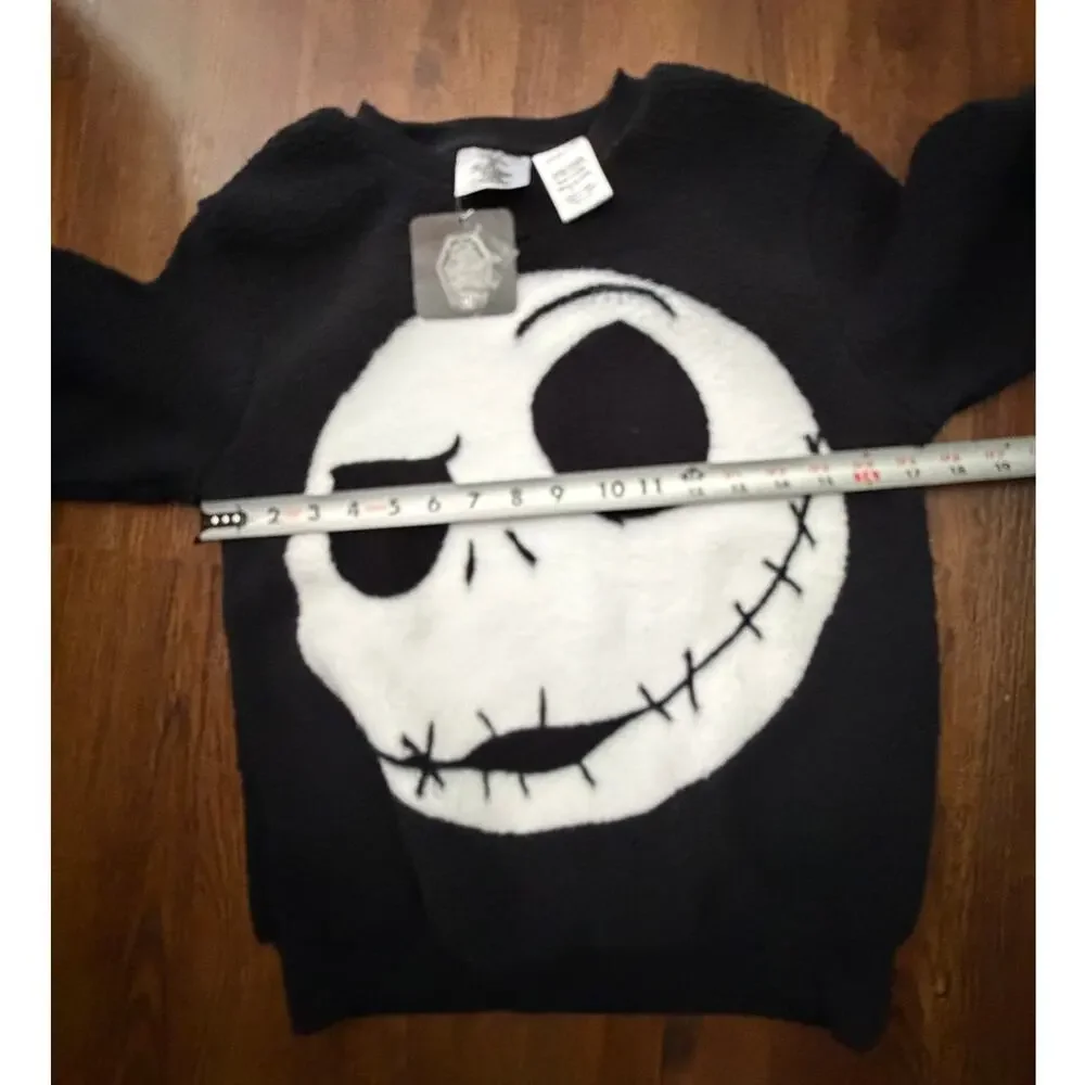 Disney Nightmare Before Christmas Jack fuzzy sweater kids 10-12 NWT
