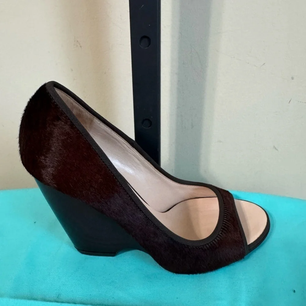 Giuseppe Zanotti Dark Brown Peep-Toe Heels