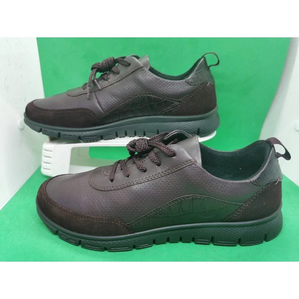 Hotter Womens Gravity II Sneaker Size 9.5  Leather Lace Up Comfy Shoe