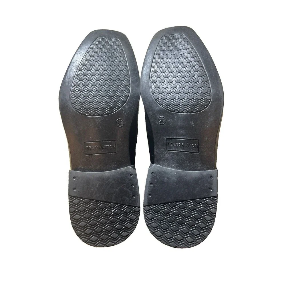 Restoration Men's Black Slip On Dress Loafers Size 9.5M Man Mad/Faux Shoes