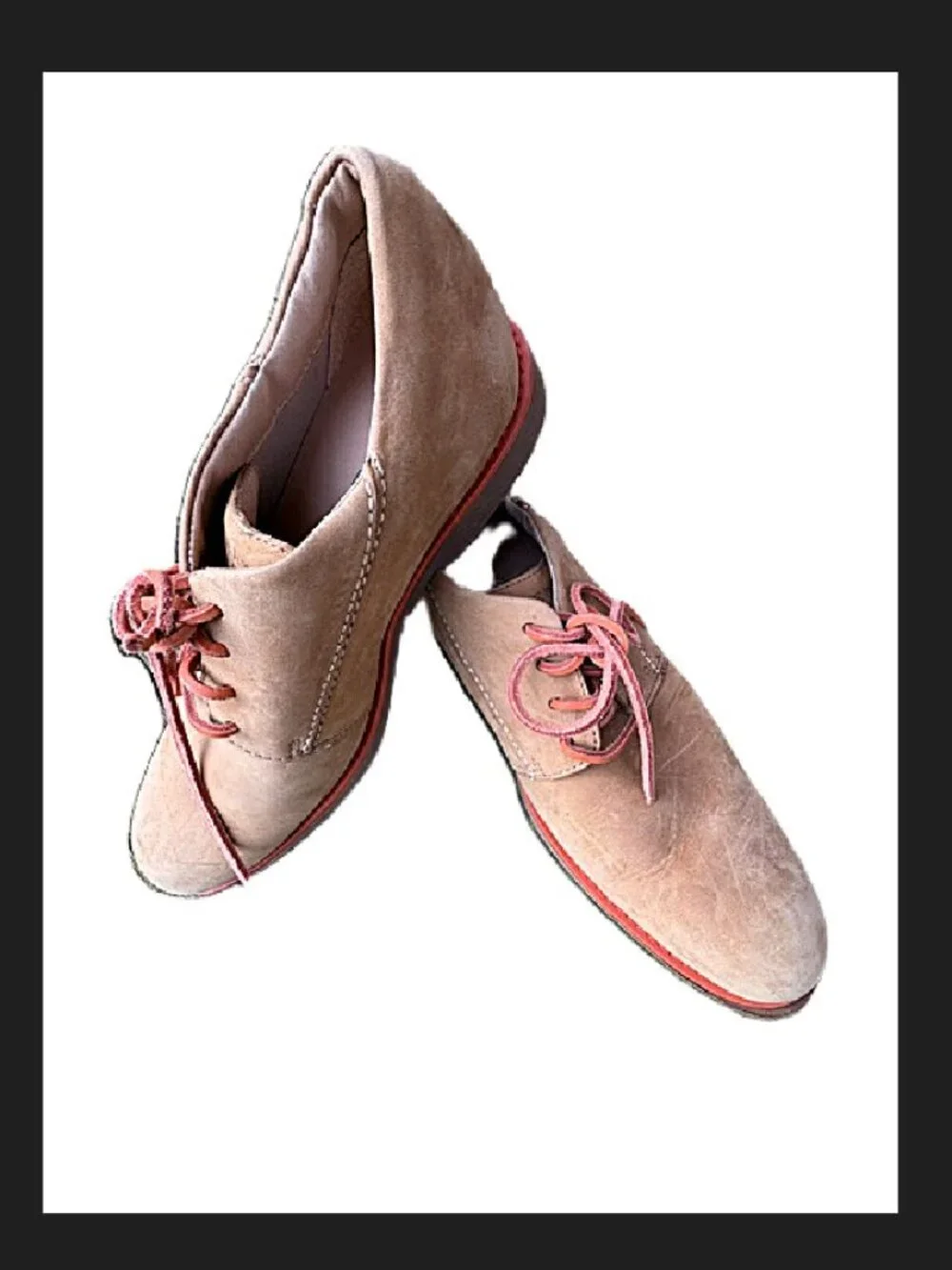Sperry Top-Sider Oxford Tan Suede Leather Wingtip Lace Up Shoes Sz 10M