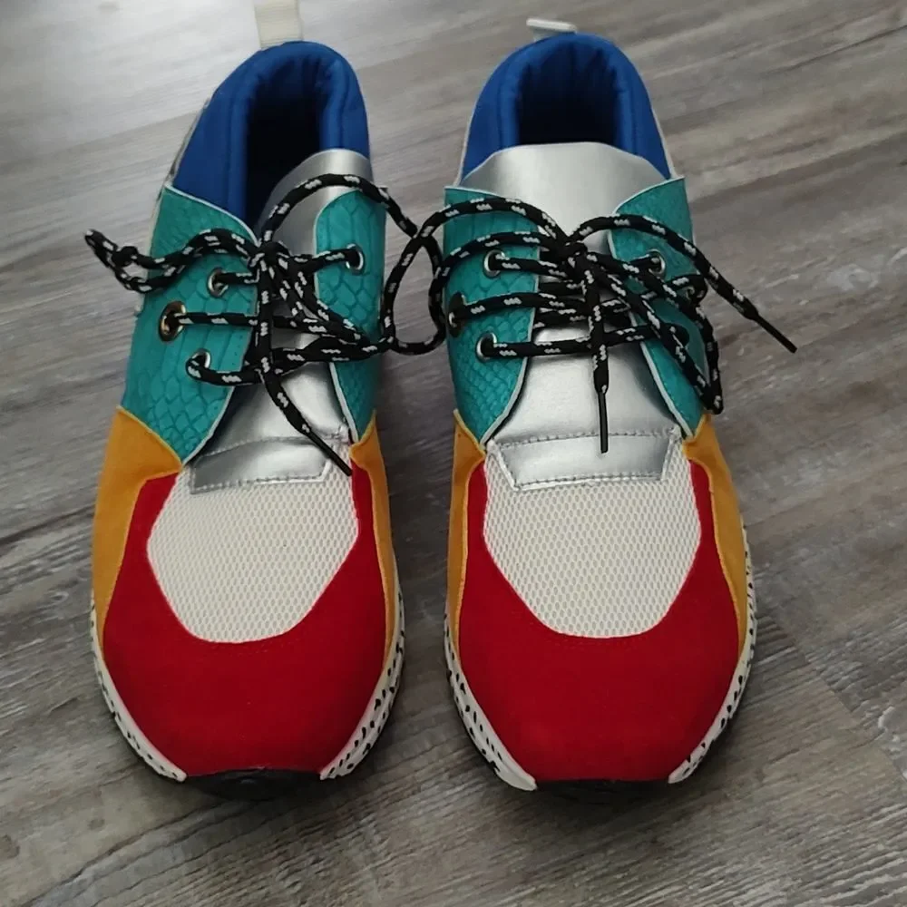Ladies  Clark-16  multicolor cliff wedge sneakers Sz 9